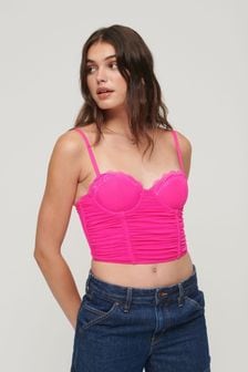 Superdry Pink Ruched Jersey Midi Cami Top (K74905) | OMR21