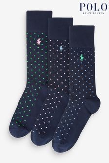 Темно-синий - Набор из 3 пар Polo Ralph Lauren носков в полоску (K74947) | €40