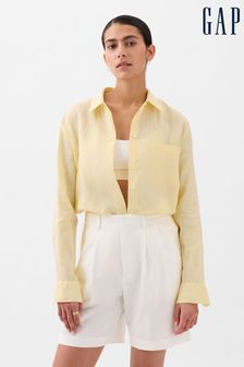 Amarillo - Camisa extragrande de manga larga de lino de Gap (K74990) | 71 €