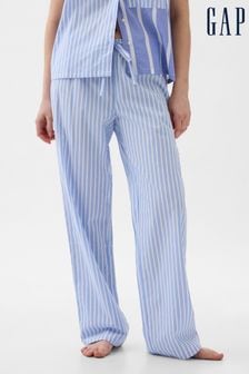 Azul - Pantalones de pijama de popelina a rayas de Gap (K75024) | 42 €