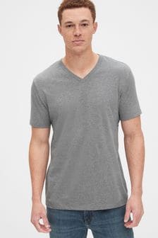 Gap Grey Classic Cotton V Neck Short Sleeve T-Shirt (K75200) | kr130