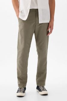 Zielony - Gap Linen Blend Slim Fit Trousers (K75222) | 315 zł