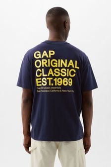 Blau - Gap T-Shirt mit Rundhalsausschnitt, Grafik und Logo (K75224) | 25 €