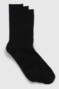 Black - Gap Adults Crew Socks 3 Pack (K75225) | kr180