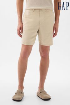 Gap Cream Linen Cotton Flat Front Shorts (K75227) | €57