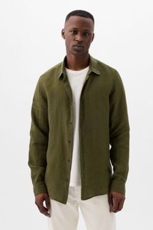 Gap Green 100% Linen Long Sleeve Shirt (K75241) | kr649