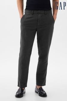 Черный - Gap Linen Blend Slim Fit Trousers (K75242) | €66