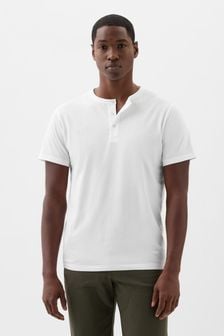 Gap White Everyday Soft Henley Short Sleeve T-Shirt (K75248) | €22