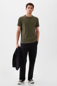 Gap Green Everyday Soft Henley Short Sleeve T-Shirt (K75256) | kr182