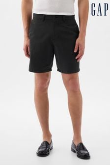 Schwarz - Gap Shorts aus Baumwollleinen mit flacher Vorderseite (K75268) | 62 €