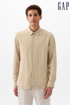 Gap Neutral Long Sleeve Linen Shirt (K75277) | €59