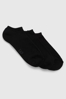 Black - Gap Adults Basic Logo Ankle Socks 3 Pack (K75283) | kr180