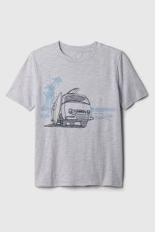 Gap Grey Beach Graphic Crew Neck Short Sleeve T-Shirt (4-13yrs) (K75352) | €20