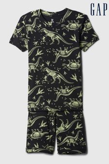 Gap Black Organic Cotton Print Short Sleeve Pyjama Set (6-13yrs) (K75359) | €22.50