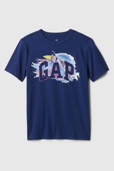 Surfer bleu marine - T-shirt Gap logo graphique à manches courtes et col ras du cou (4-13 ans) (K75374) | €12
