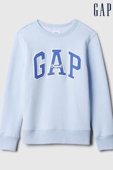 Albastru - bluză flaușată Gap cu logo  (4-13ani) (K75379) | 107 LEI