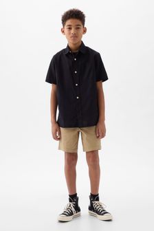 Gap Black Short Sleeve Linen Cotton Shirt (4-13yrs) (K75382) | kr330