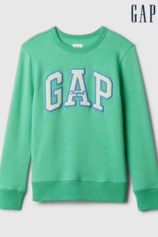 Verde - bluză flaușată Gap cu logo  (4-13ani) (K75386) | 107 LEI