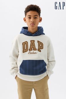 Blanco - Sudadera con capucha y logo estilo Colourblock para niños Dapper Dan de Gap (K75391) | 64 €
