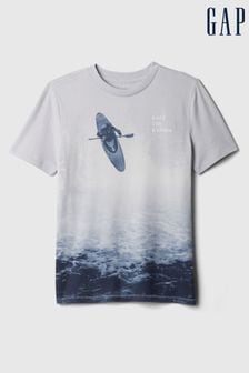 Grau, Blau - Gap T-Shirt mit Rundhalsausschnitt und Grafik (4-13yrs) (K75396) | 22 €