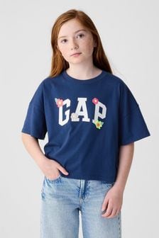 Gap Navy Blue Logo Graphic Short Sleeve Crew Neck T-Shirt (4-13yrs) (K75450) | kr260