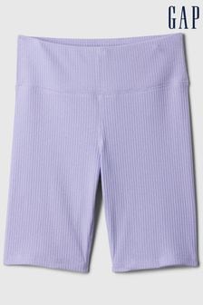 Mov - Pantaloni scurți de ciclism din tricot cu talie elastică Gap Striat (4-13ani) (K75452) | 72 LEI