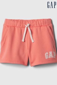 Roz coral - Pantaloni scurți sport cu talie elastică și logo Gap (4-13ani) (K75460) | 72 LEI