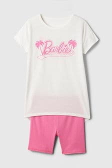 Gap White/Pink Barbie Short Pyjama Set (4-13yrs) (K75477) | €29