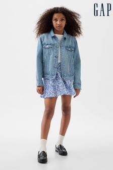 Синий - Gap юбка-шорты с цветочным принтом и оборками (K75486) | €26