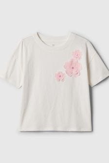 Gap Blue Embroidered Daisy Graphic Short Sleeve Crew Neck T-Shirt (4-13yrs) (K75495) | kr182