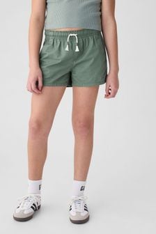 Verde - Pantaloni scurți cu talie elastică ușor din bumbac Gap (4-13ani) (K75496) | 107 LEI