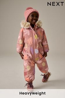 Mink Waterproof Faux Fur Trim Printed Snowsuit (3mths-7yrs) (K75803) | $63 - $70