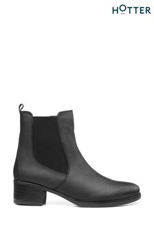 Negru - Hotter Aldina Zip Fastening Regular Fit Boots (K75917) | 651 LEI