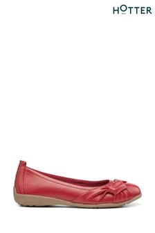 Roșu - Pantofi de casă cu croi standard din rafie Hotter (K75920) | 388 LEI