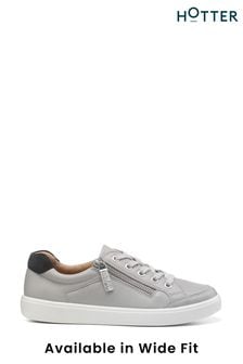 Hotter Grey Chase Lace-Up / Zip Trainers (K75938) | LEI 531