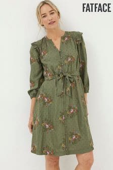FatFace Green Bernie Embroidered Shirt Dress (K76037) | $111