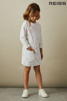 Reiss Multi Janey Junior Cotton Jersey Blend Crew Neck Dress (K76046) | SGD 152