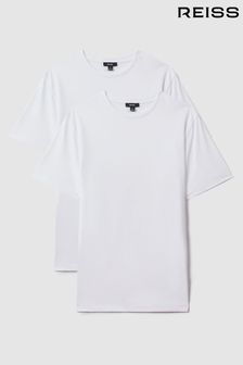 Reiss White Mikan Pack of Two Crew-Neck T-Shirts (K76095) | 353 QAR