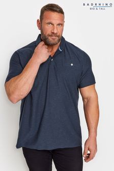 BadRhino Big & Tall Blue Reverse Slub Jersey Polo Shirt (K76109) | 129 QAR