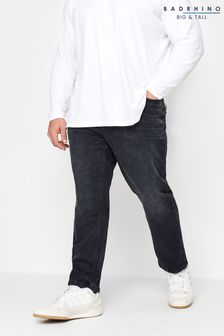 Czarny - Badrhino Big & Tall jeansy z przetarciami (K76136) | 215 zł
