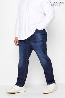 Темно-синий - Badrhino Big & Tall выбеленные джинсы (K76143) | €45