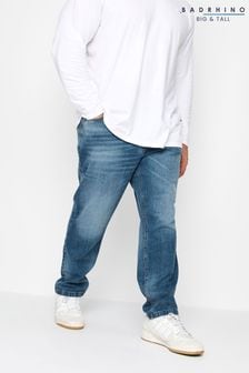 Jasnoniebieski - Badrhino Big & Tall jeansy z przetarciami (K76144) | 215 zł