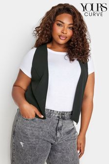 Yours Curve Black Limited Throw On Waistcoat (K76259) | €9