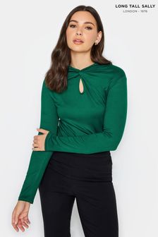 Long Tall Sally Green Twist Front Keyhole Top (K76281) | $38