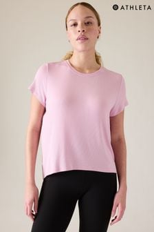 Athleta Pink With Ease Rib T-Shirt (K76334) | kr519