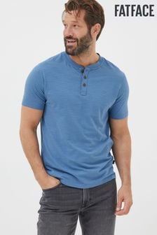 FatFace Blue Organic Woodside Slub Henley T-Shirt (K76384) | $66