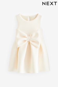 White Bow Party Dress (3mths-7yrs) (K76437) | OMR10 - OMR12