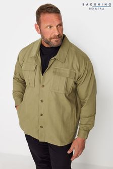 Зеленый - Рубашка из хлопковой саржи Badrhino Big & Tall (K76495) | €48