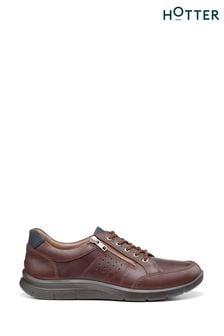 Hotter Brown Finn Lace-Up/Zip Regular Fit Shoes (K76560) | LEI 591