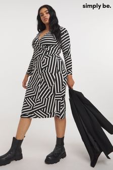 Simply Be Black Supersoft Wrap Midi Dress (K76783) | ₪ 146